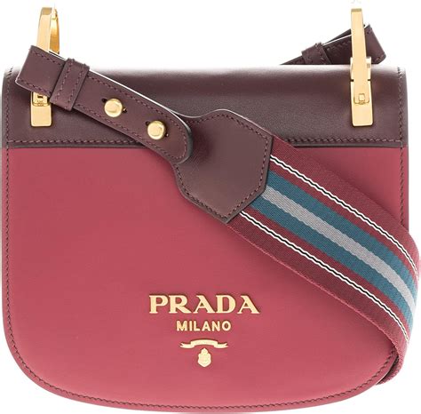 prada womens's pionniere bi-color leather handbag 1bd039 2aix f0tin|Large leather shoulder bag with topstitching .